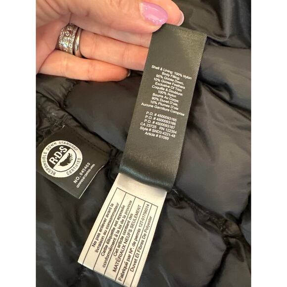 TNA The LIttle Puff Jacket Womens 2XS Black Hooded 2 Zip pockets - Picture 5 of 7
